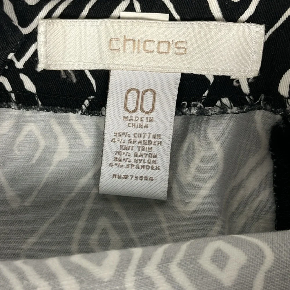Chico’s Black and White Skirt Chico”s Size 00 Equivalent to XS - Picture 5 of 12